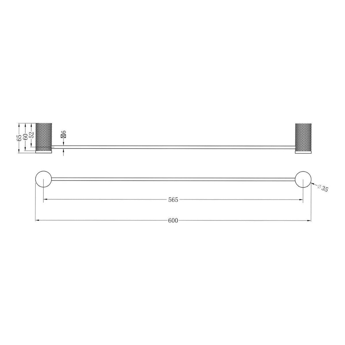 Moray Gunmetal Knurled Towel Rail