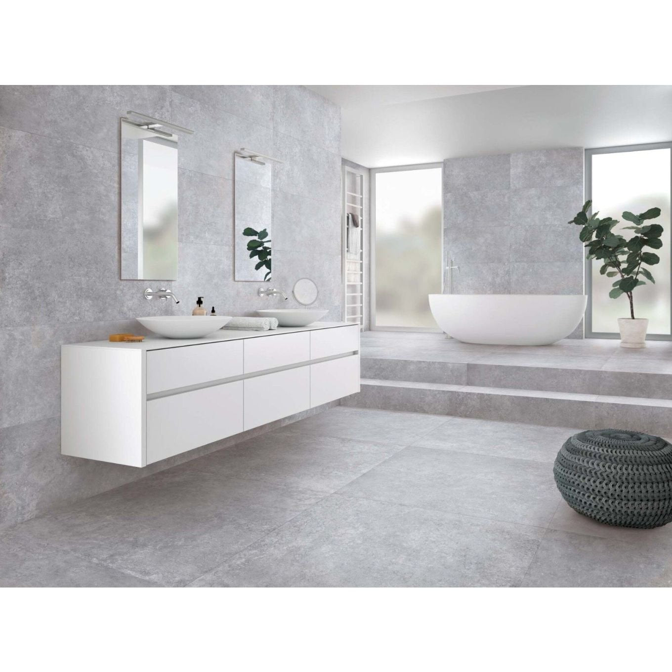 Gandi Concrete Perla Matt Porcelain Tile 900x900mm