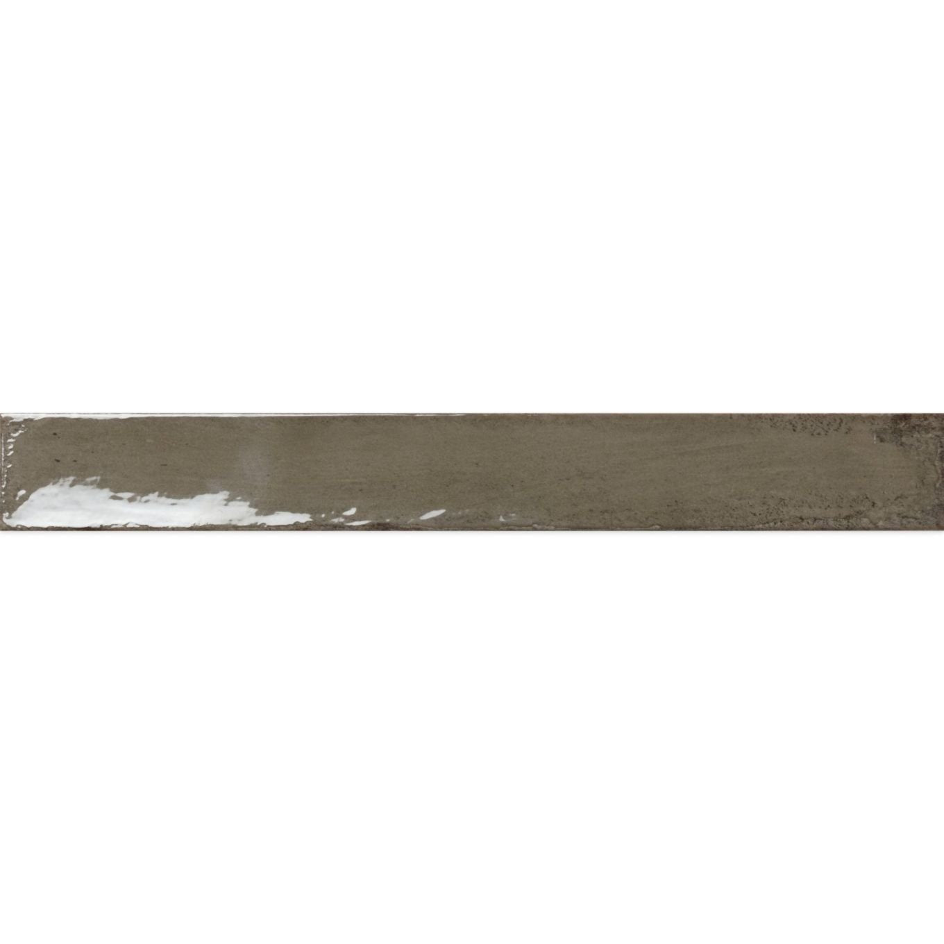 Capri Olive Green Gloss Ceramic Brick Tile 400x50mm