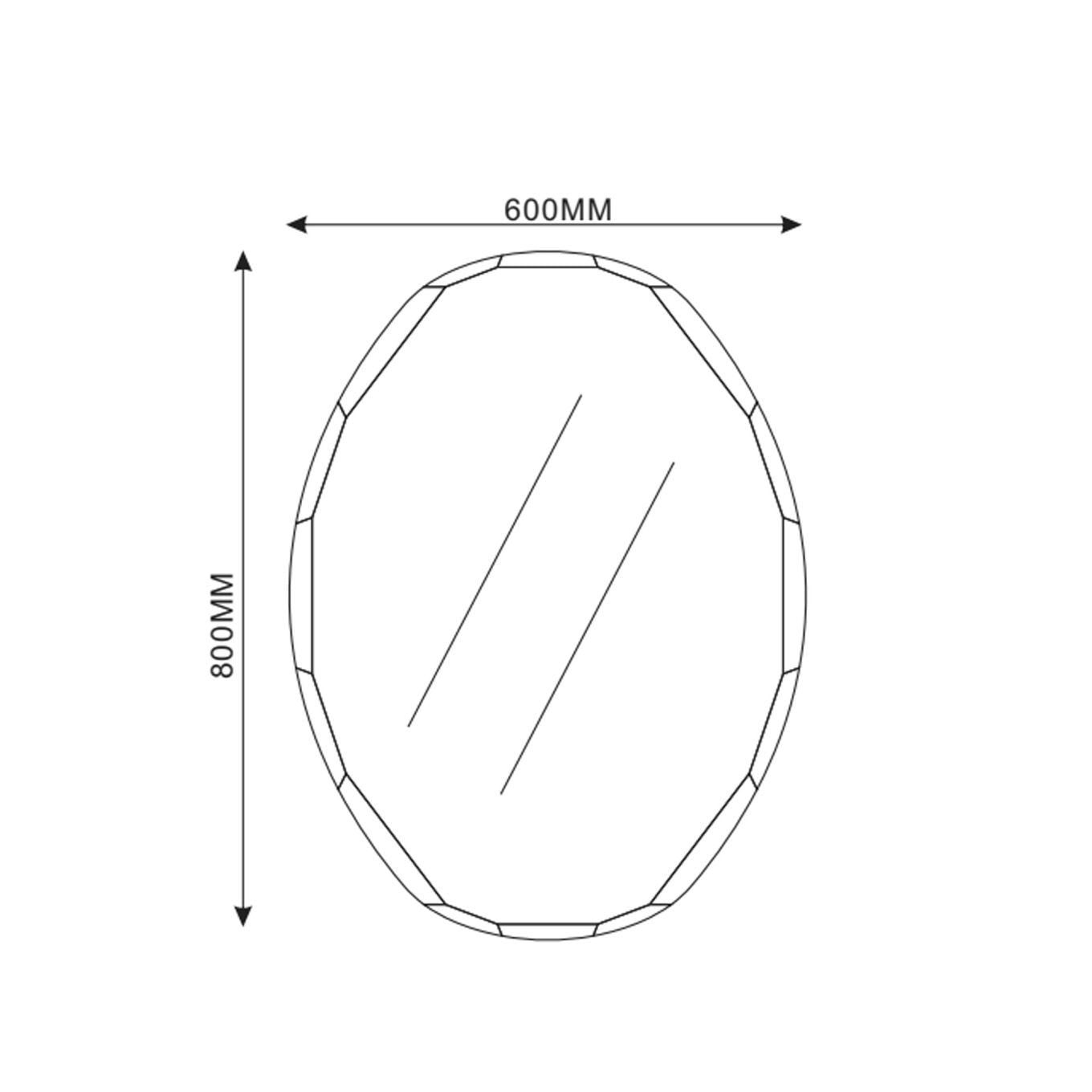 Ace Beveled Edge Frameless Mirror 800x600mm
