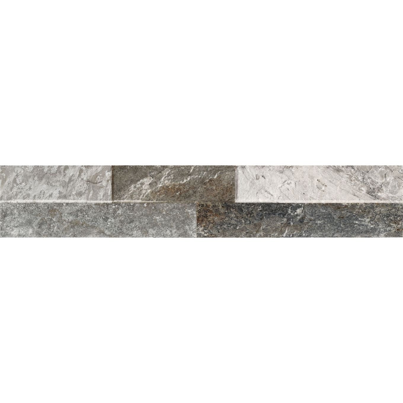 Odessa Grey Brick Effect Porcelain Tile 80x442mm