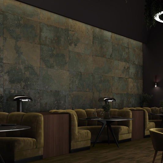 Brunel Black Lappato Porcelain Concrete Tile 1200x600mm