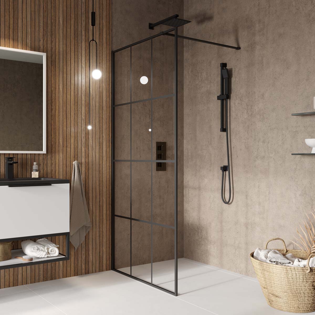 S8 Grid Wetroom Panel 1200