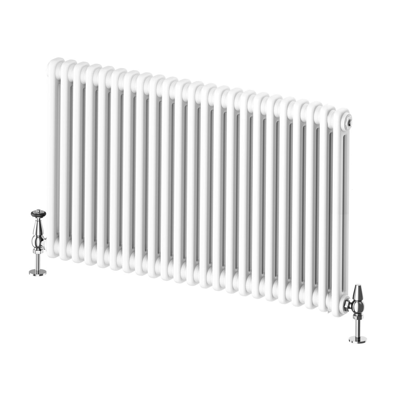 Upton White Double Horizontal Column Radiator 600x1010mm
