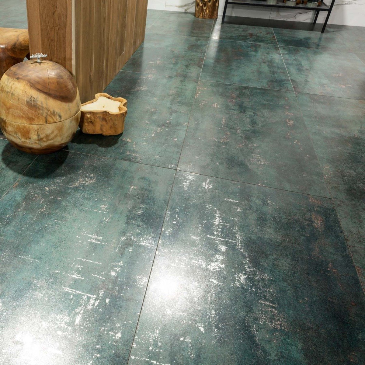 Metallon Seagreen Semi-Polished Metallic Porcelain Tile 600x1200mm