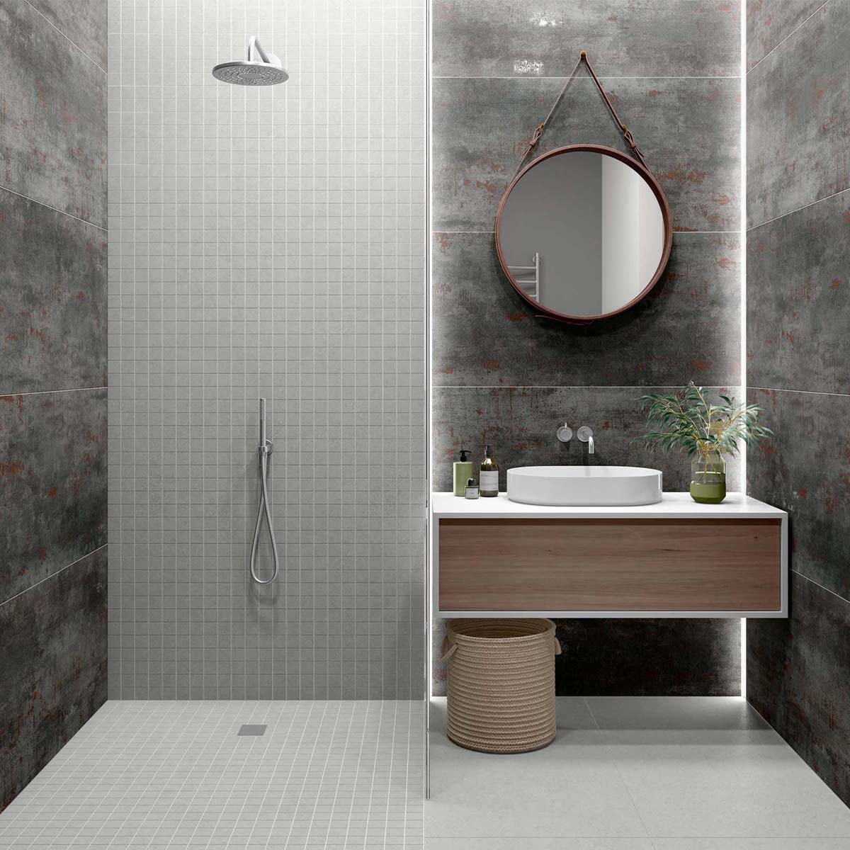 Metallon Titanium Semi-Polished Metallic Porcelain Tile 300x600mm