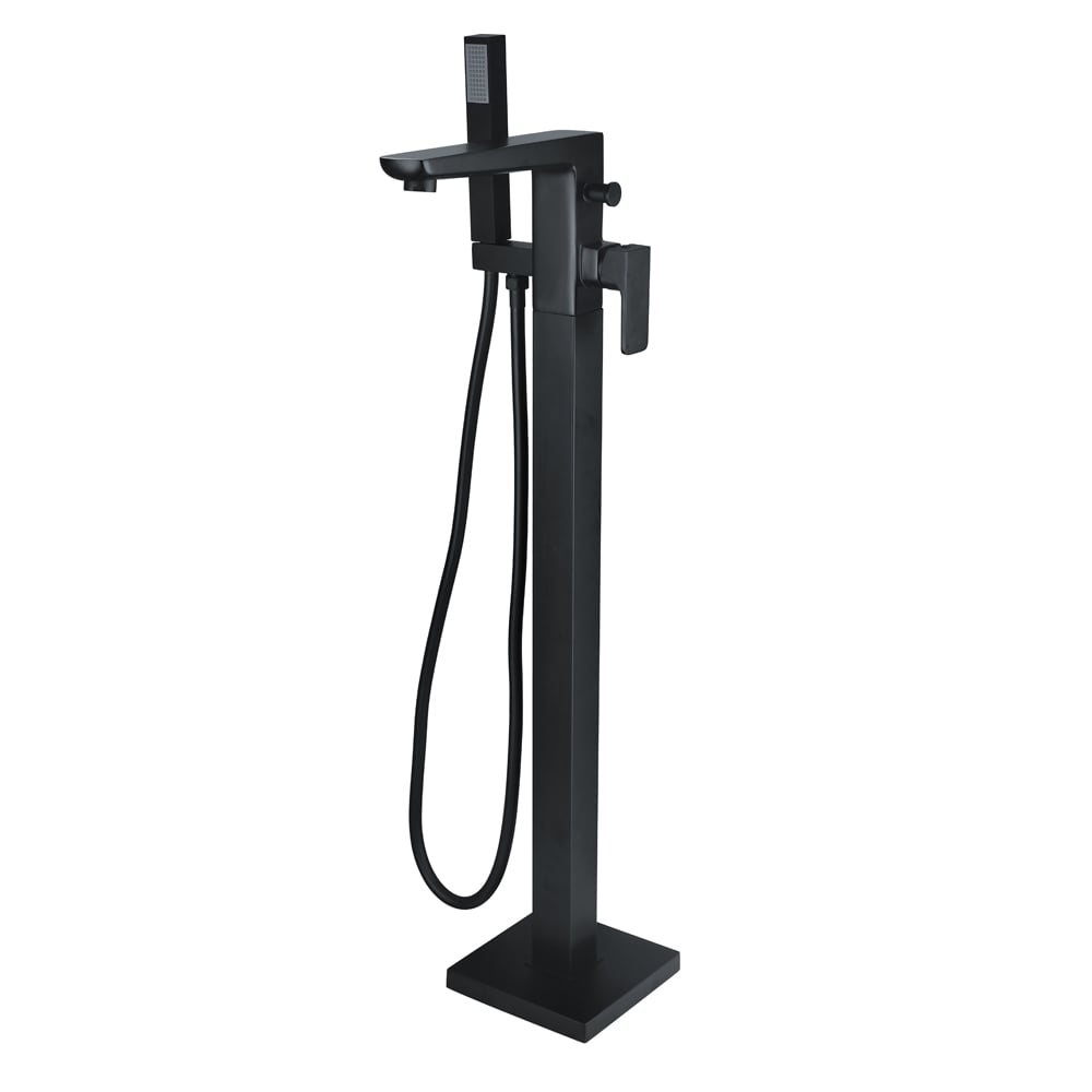 Zena Matt Black Floor Standing Bath Shower Mixer Tap