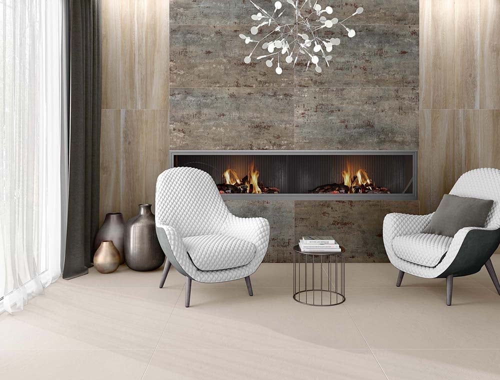 Metallon Steel Semi-Polished Metallic Porcelain Tiles 600x1200mm