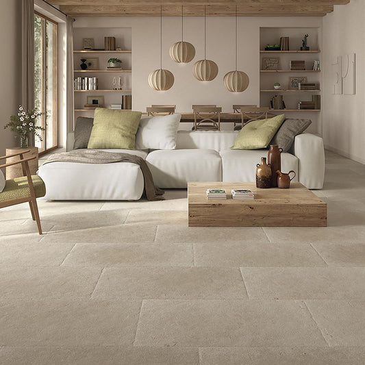 Toro Sand Beige Matt Porcelain Stone Effect Tile 600x900mm