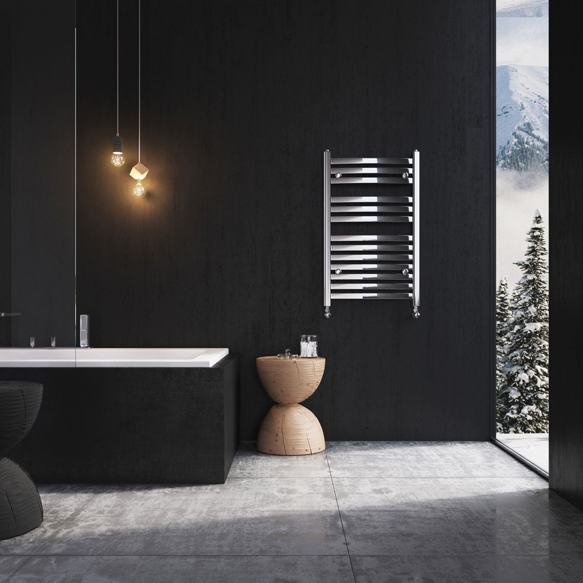 Skye Chrome Heated Towel Rai 770x500mm