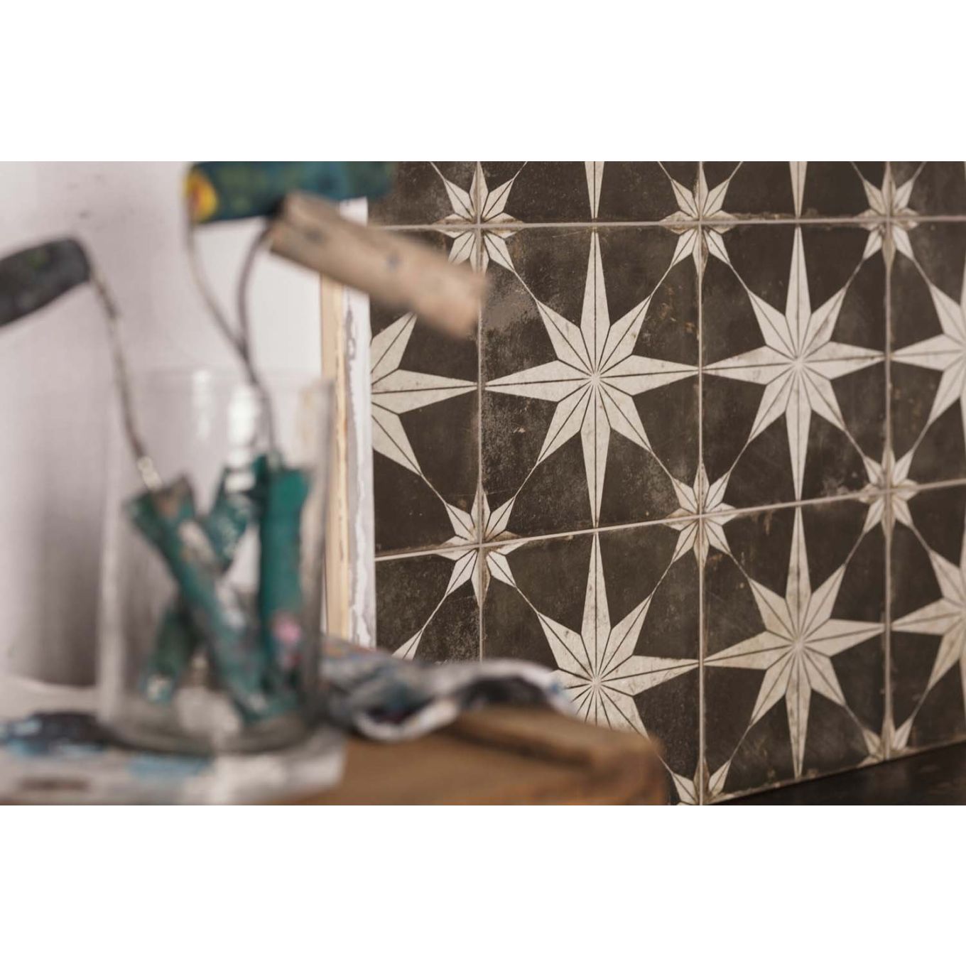 Fired Star Black Reverse Matt Ceramic Tile 450x450mm