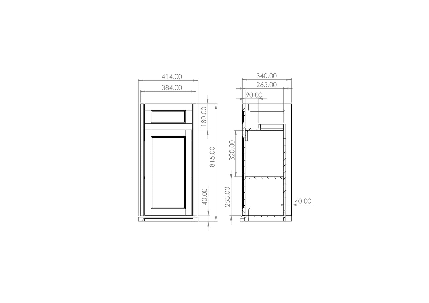 Saneux SOFIA 40cm 1 Door Floor Standing Unit