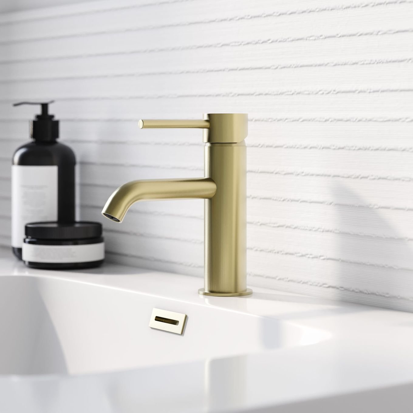Elora Brushed Gold Basin Mixer Tap