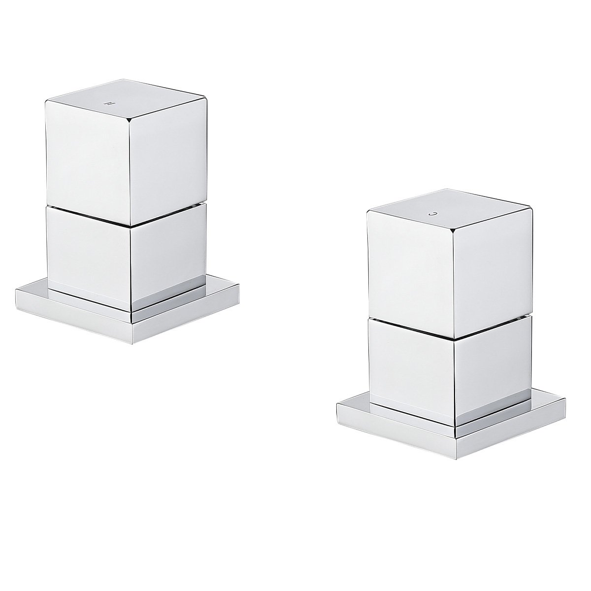 Nyland Chrome Square Bath Deck Mounted Side Valves
