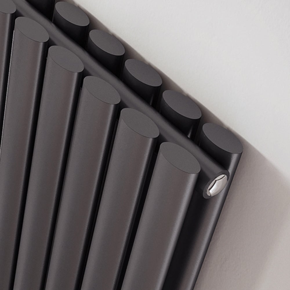 Islington Grey Double Horizontal Radiator 600x590mm