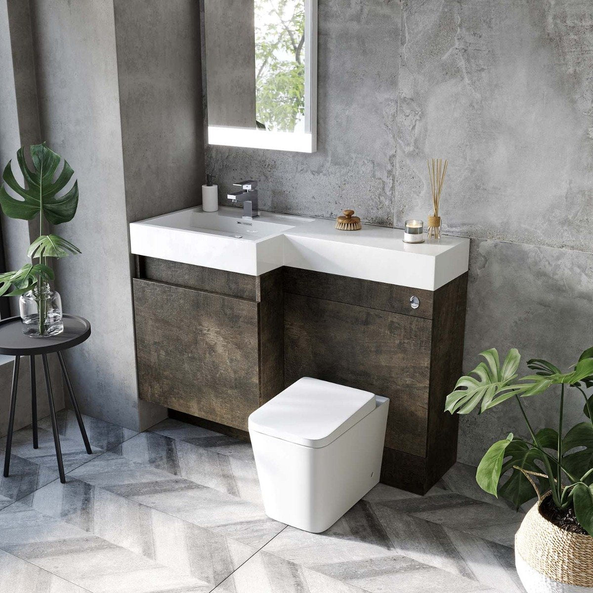 Summers Metallic Left Hand Combination Vanity Basin and WC Unit 1200mm