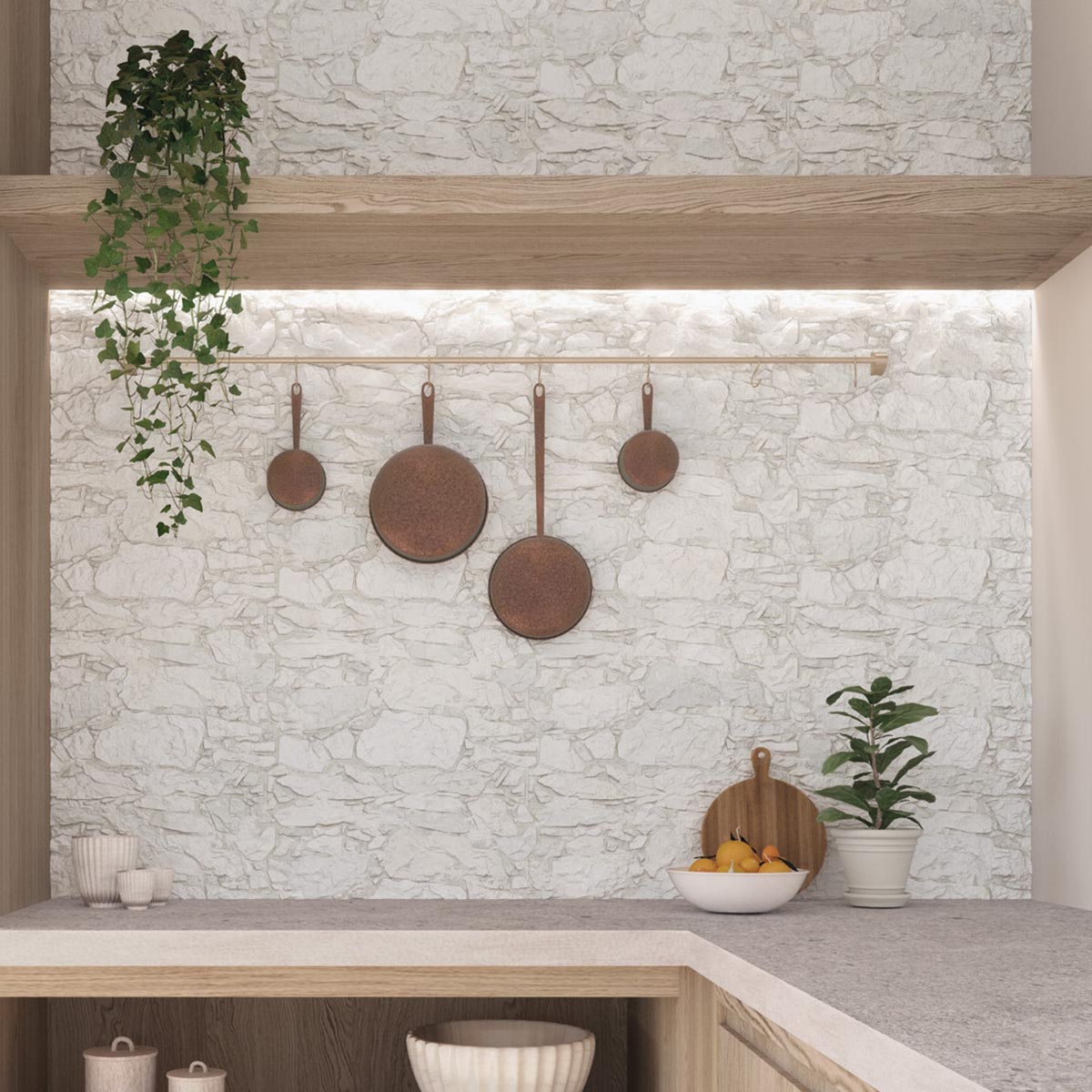 Mombasa Matt White Stone Wall Tile 600x400mm
