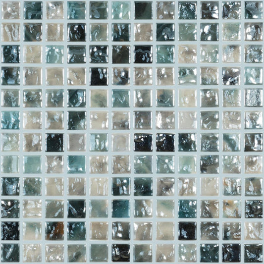 Lull Air Blue Glass Mosaic Tile 315x315mm