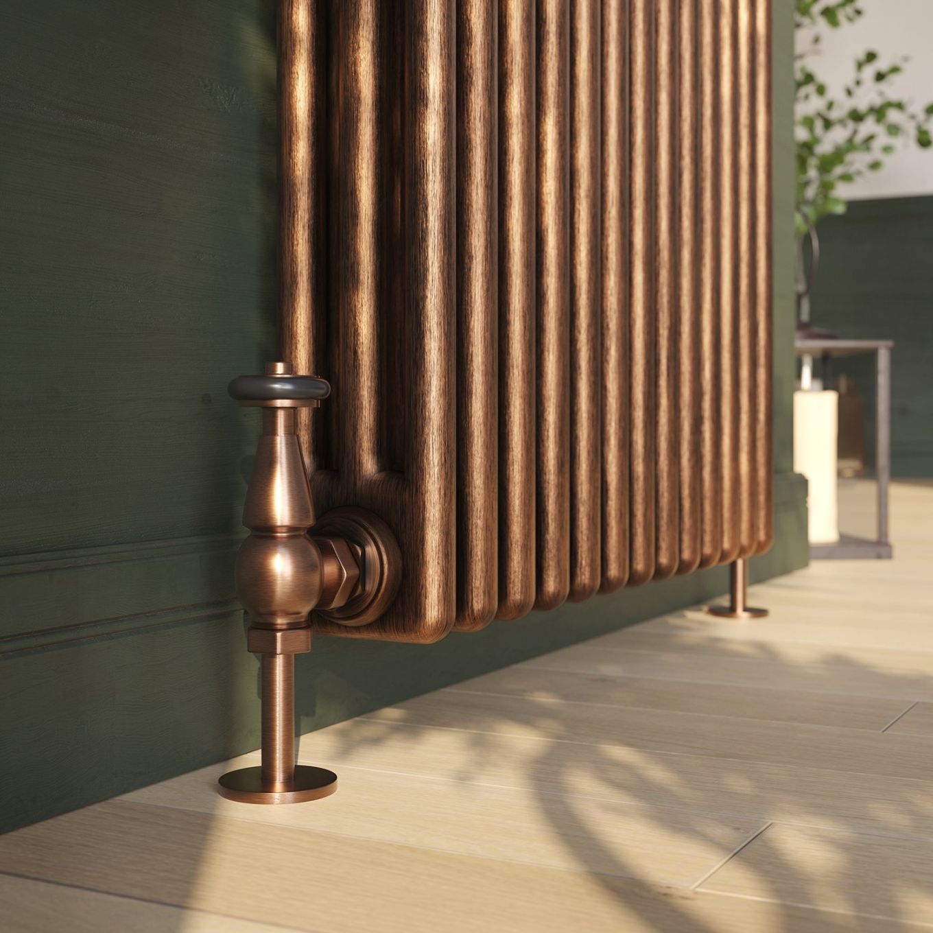 Clement Antique Copper Triple Horizontal Column Radiator 400x1370mm