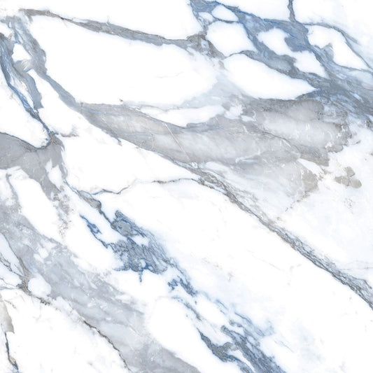Charlie Blue Marble Polished Porcelain Tile 1200x1200mm