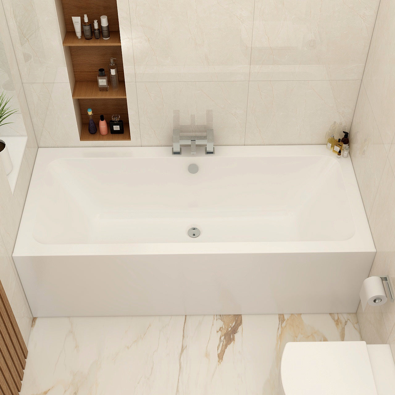 Imex Cast Reinforced Quadro 1800×800 Double Ended Bath