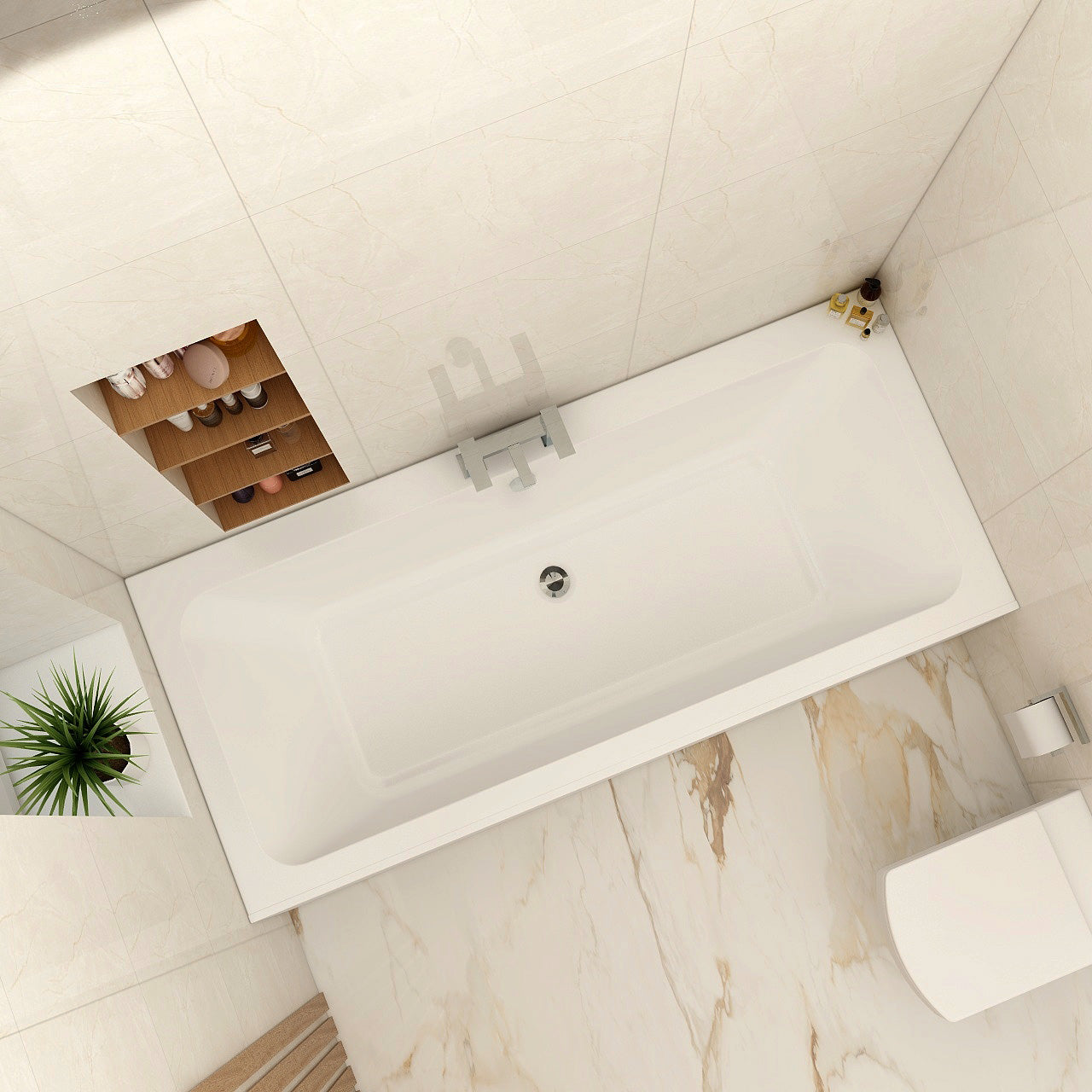 Imex Cast Reinforced Quadro 1800×800 Double Ended Bath