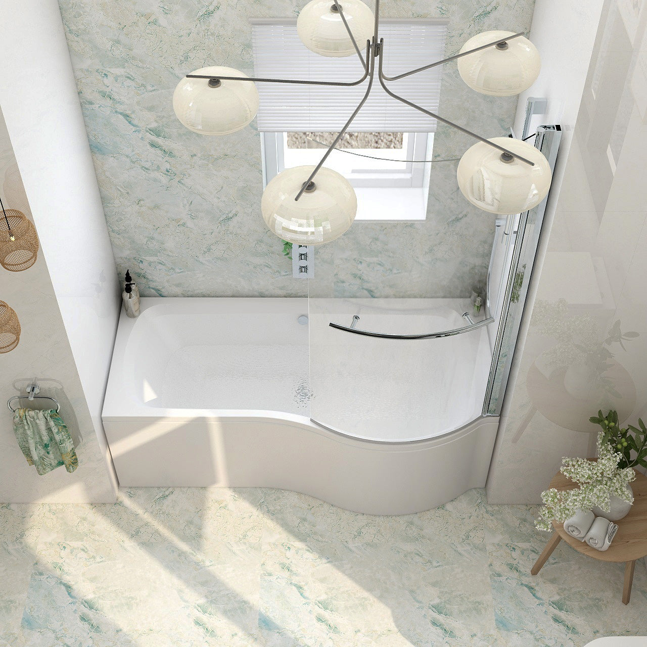 Imex Premiercast Multi layer Reinforced Ronda 1700 Right Hand Shower Bath