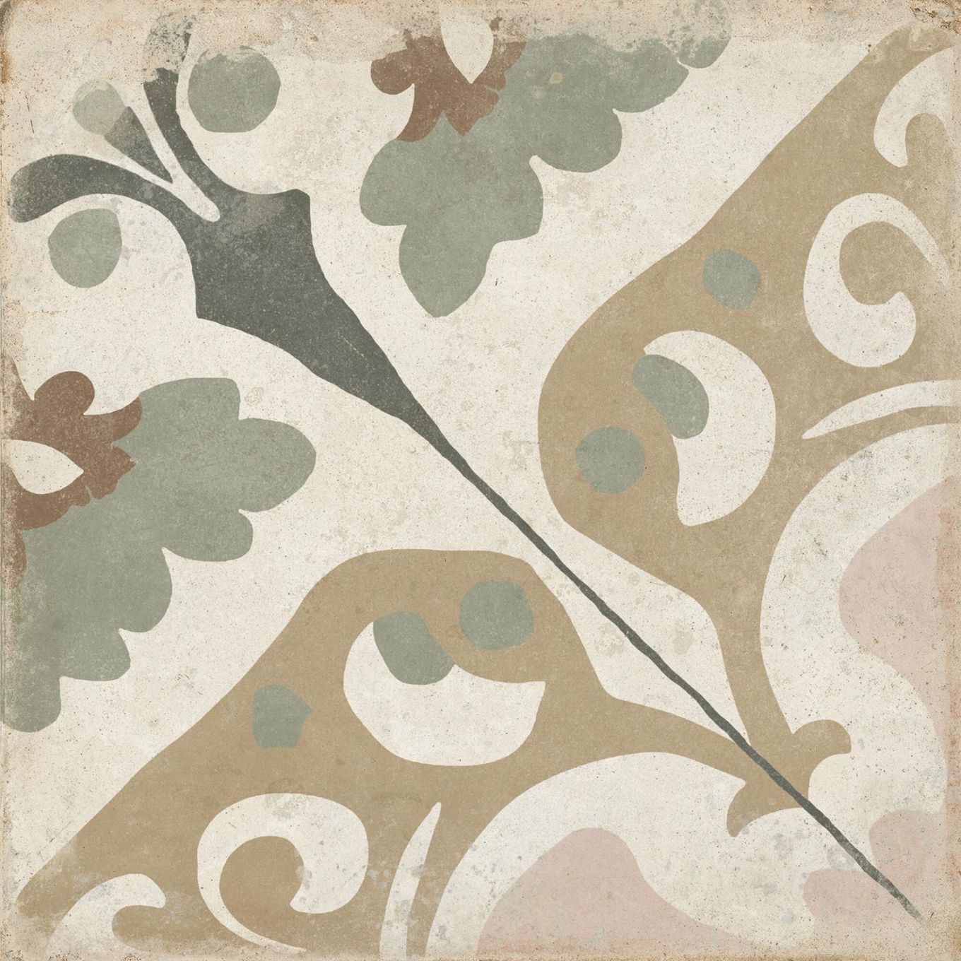 Rome Clay Matt Porcelain Patterned Tile 223x223mm