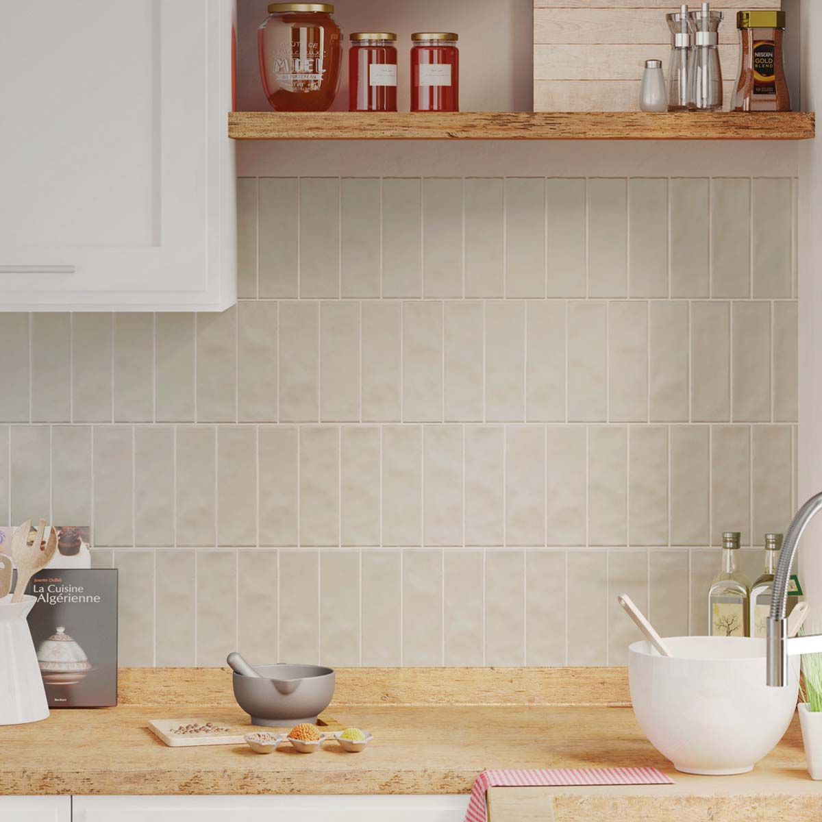 Borneo Soft Grey Matt Porcelain Tile 65x200mm