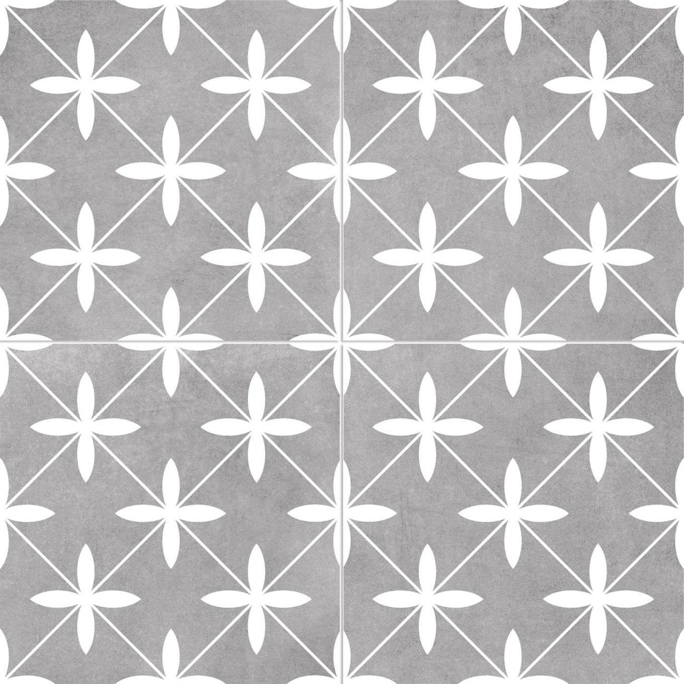 Potton Grey Pattern Ceramic Tile 450x450mm