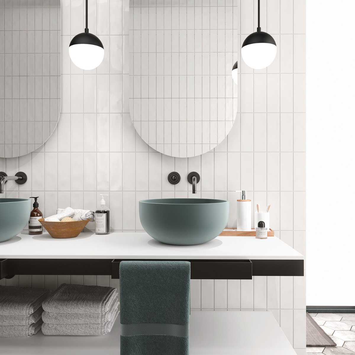 Borneo Soft White Gloss Porcelain Tile 65x200mm