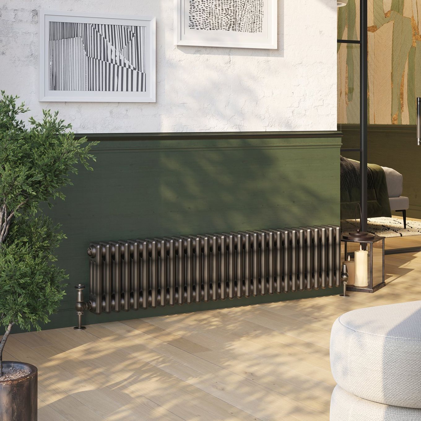 Clement Raw Metal Triple Horizontal Column Radiator 300x1370mm