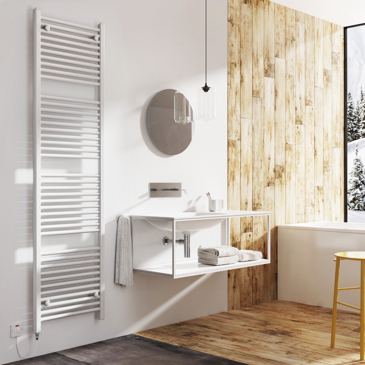 Neptune White Electric Heated Towel Rail 1800x500mm