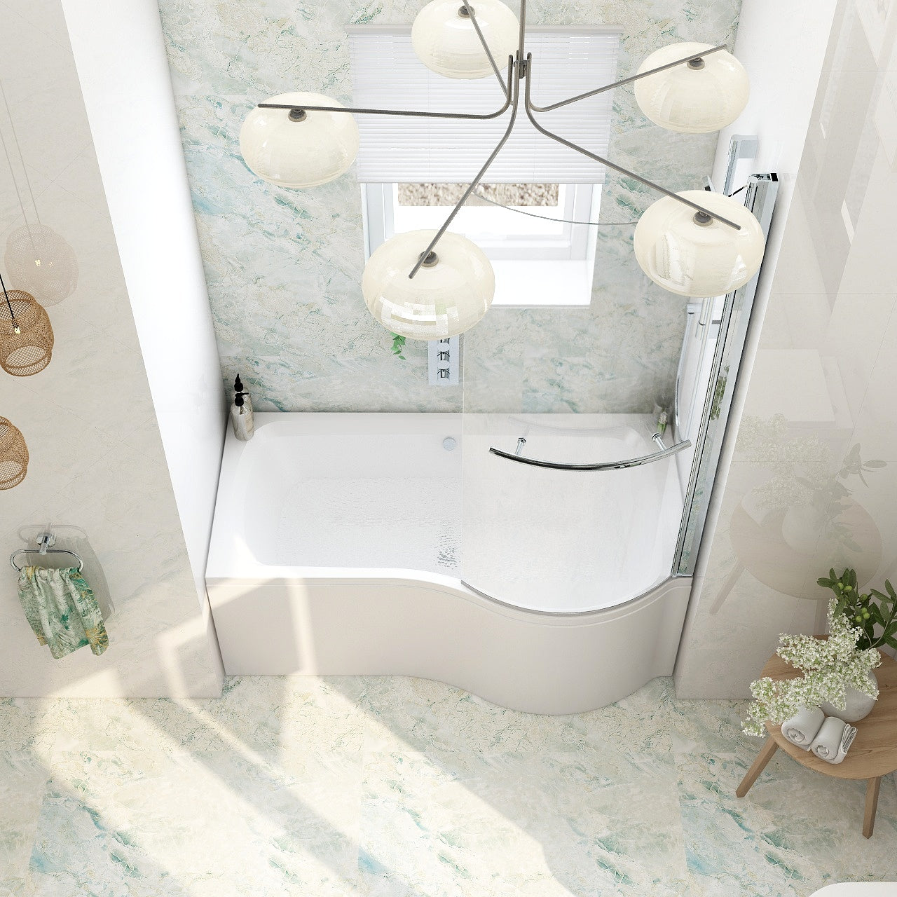 Imex Premiercast Multi layer Reinforced Ronda 1500 Right Hand Shower Bath