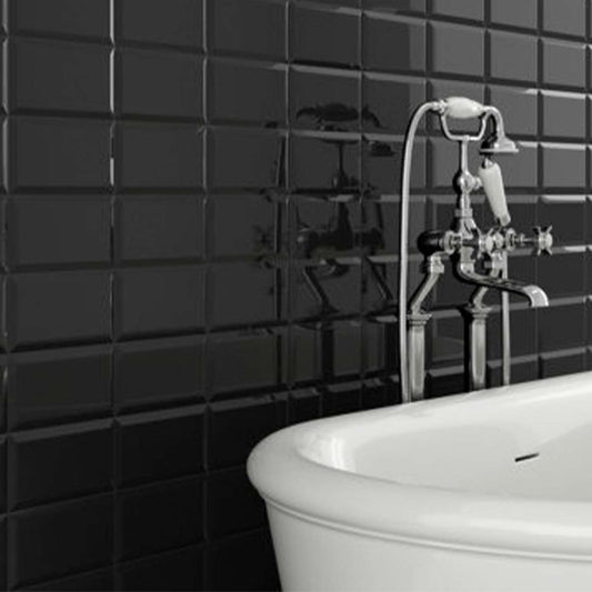 Metro Black Ceramic Brick Tile 100x200mm