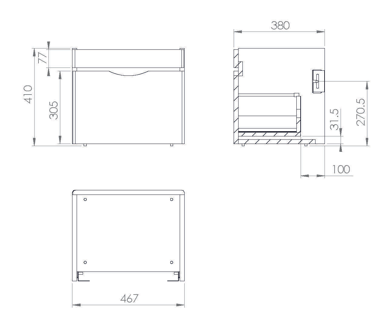 Saneux INDIGO 50cm 1 Drawer Wall Mounted Unit