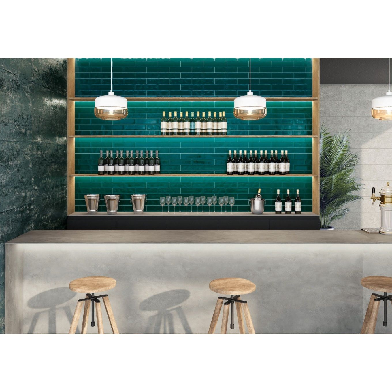 Metallon Seagreen Semi-Polished Metallic Porcelain Tile 300x600mm