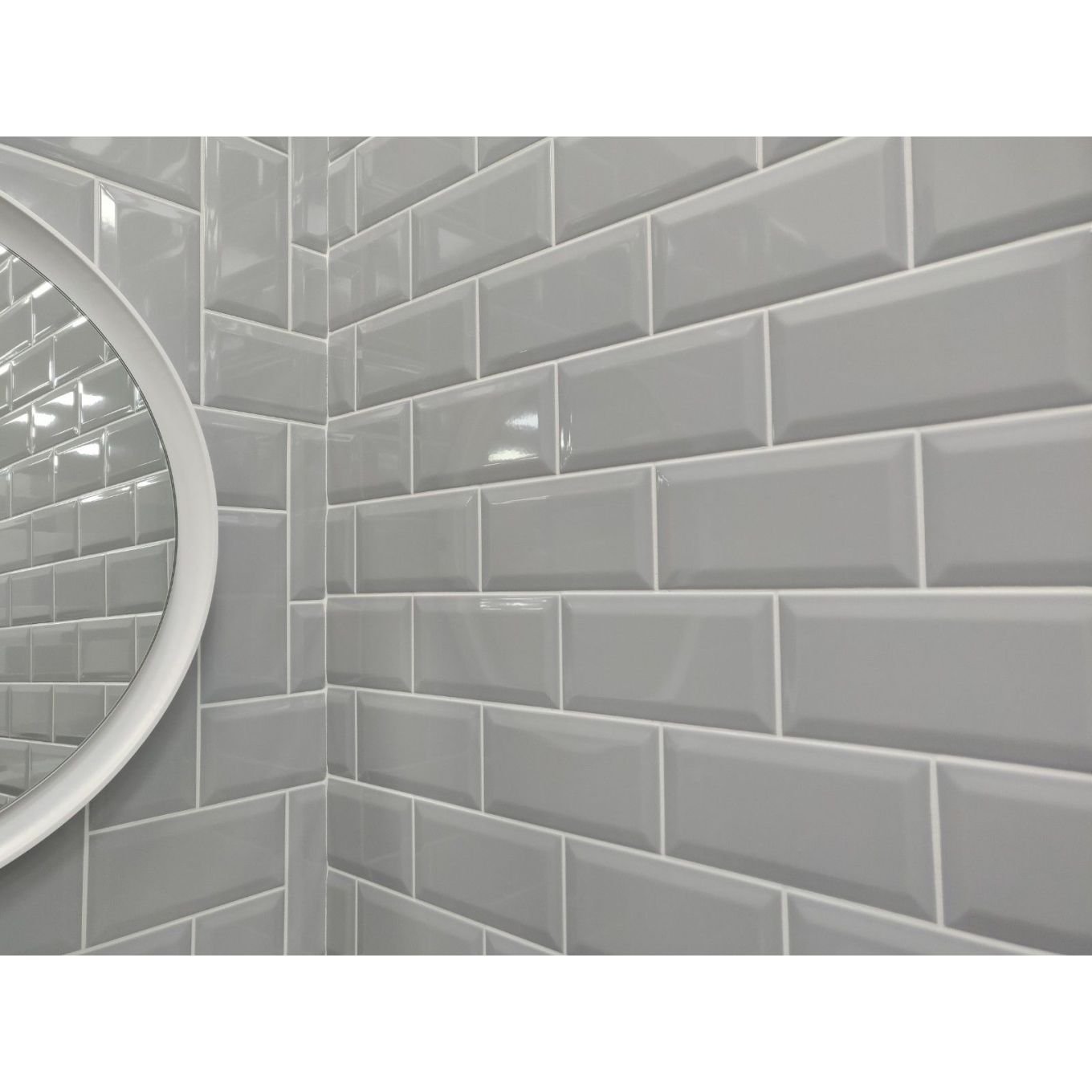 Metro Light Grey Ceramic Brick Tile 100x200mm