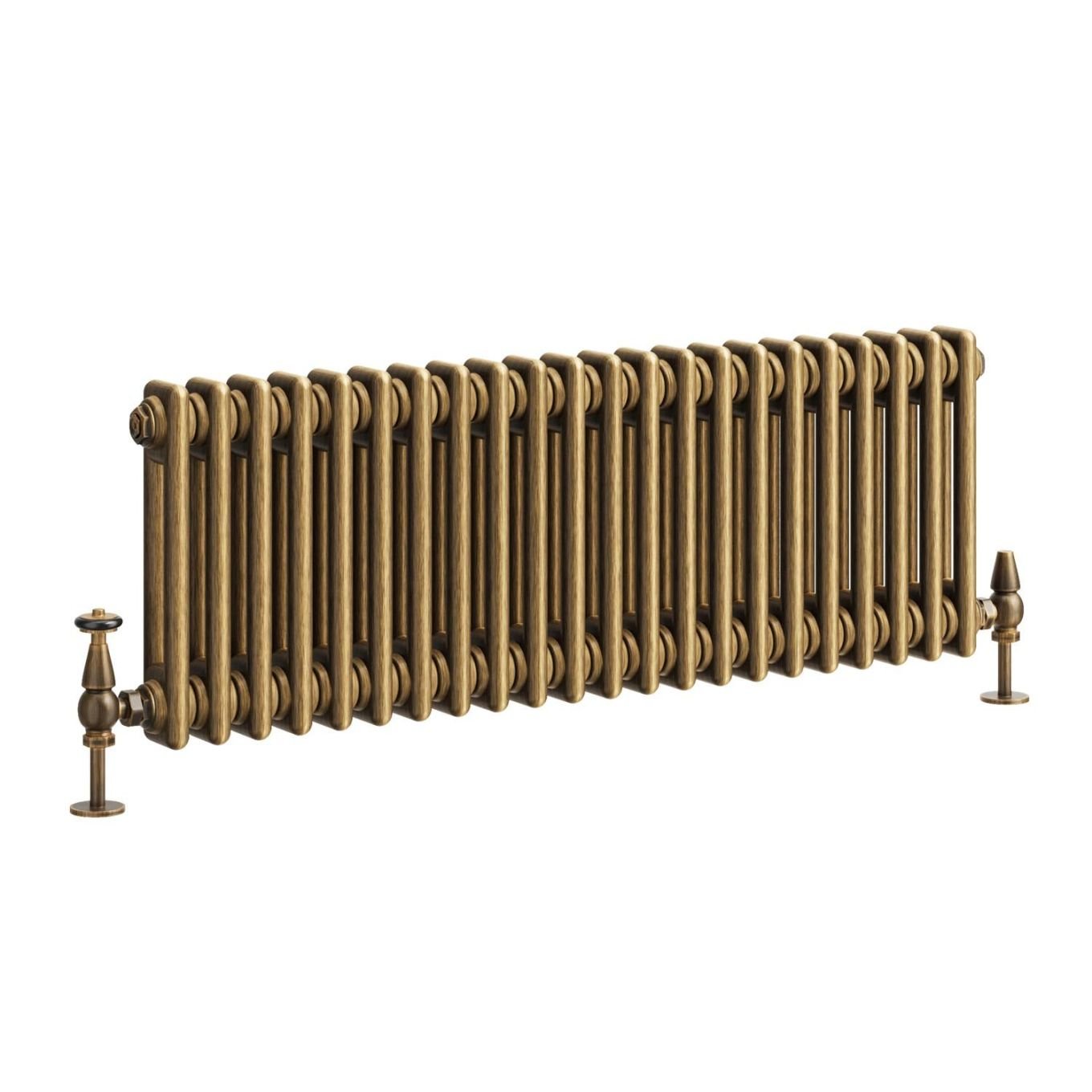 Clement Antique Brass Double Horizontal Column Radiator 300x1010mm