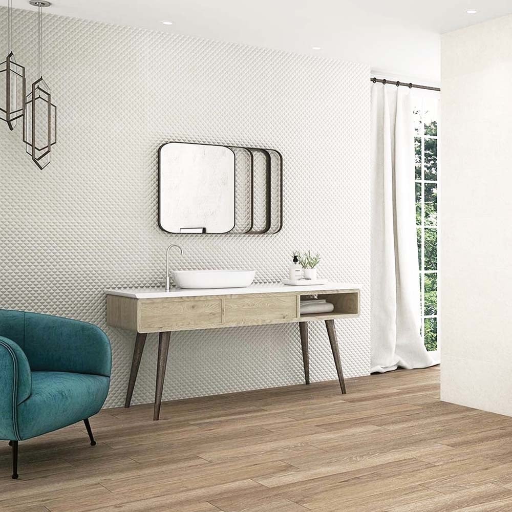 Chester White Decor Matt Ceramic Tile 1000x315mm
