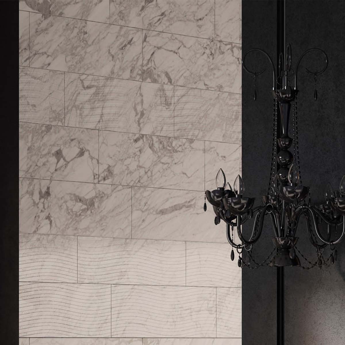 Scalpello Marble Wave Ceramic Gloss Tile 250x750mm