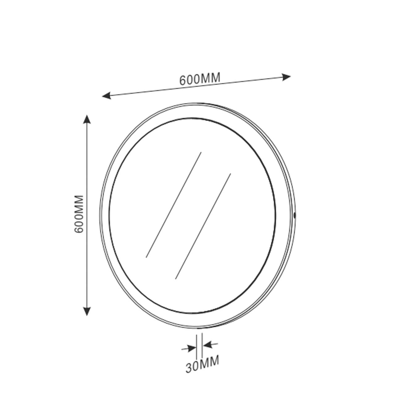 Zia Round LED Illuminated Bathroom Mirror 600mm
