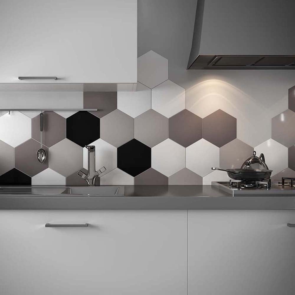 Sayle Matt Silver Hexagon Porcelain Tile 215x250mm