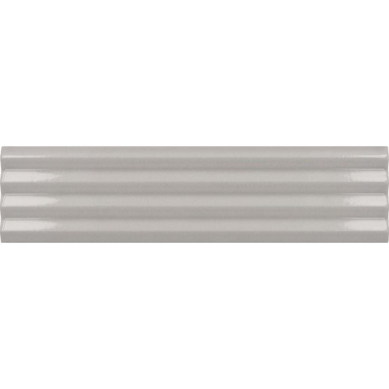 Accordion Ribbed Grey Matt Ceramic Brick Tile 200x50mm