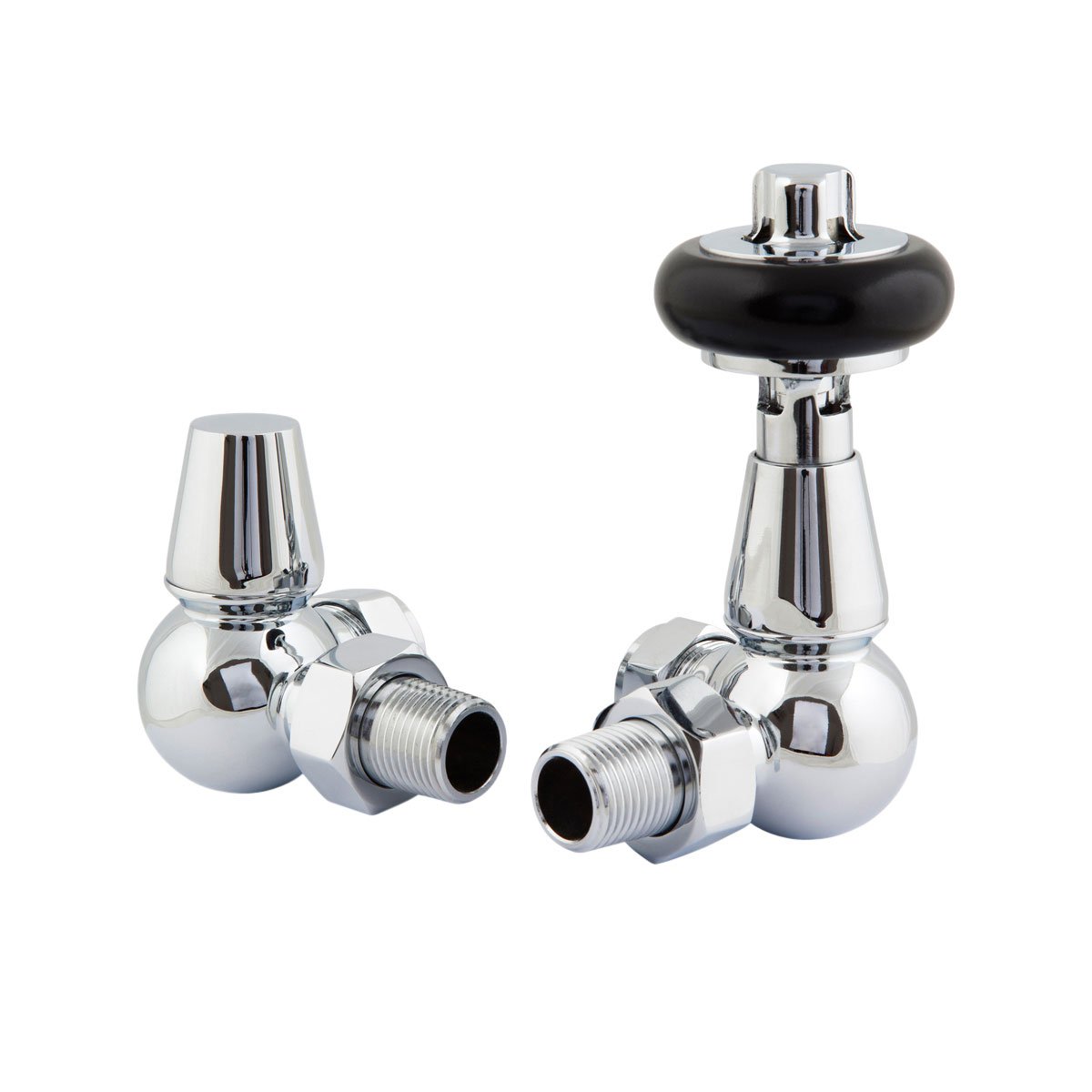 Wooden Head Corner Pair of Radiator Valves