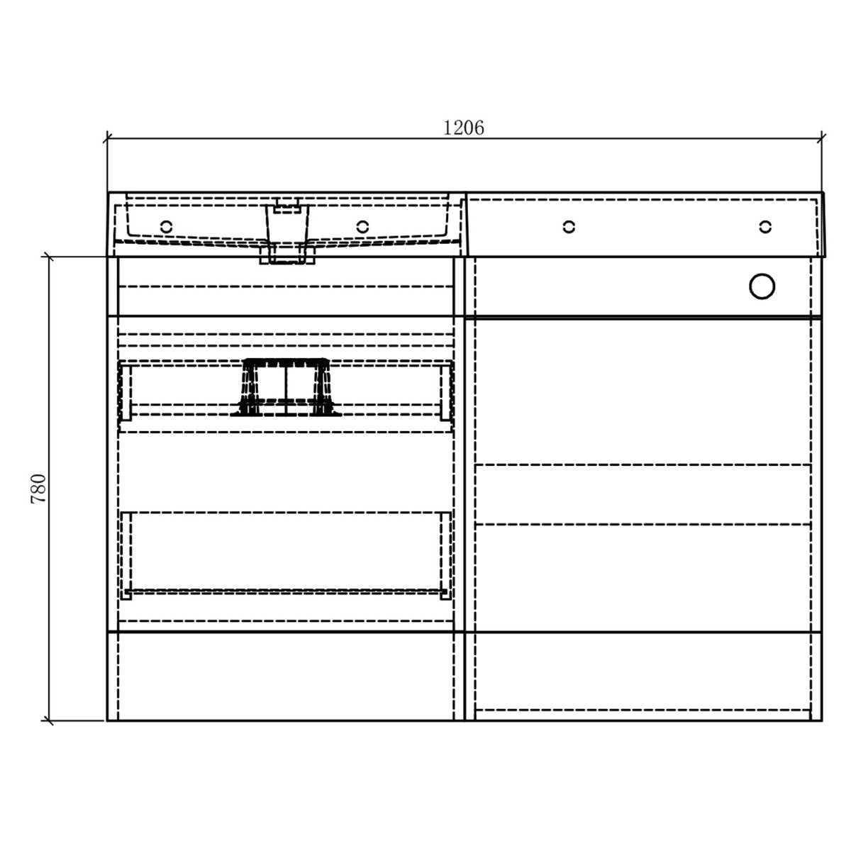 Summers Gloss Light Grey Left Hand Combination Vanity Basin and WC Unit 1200mm