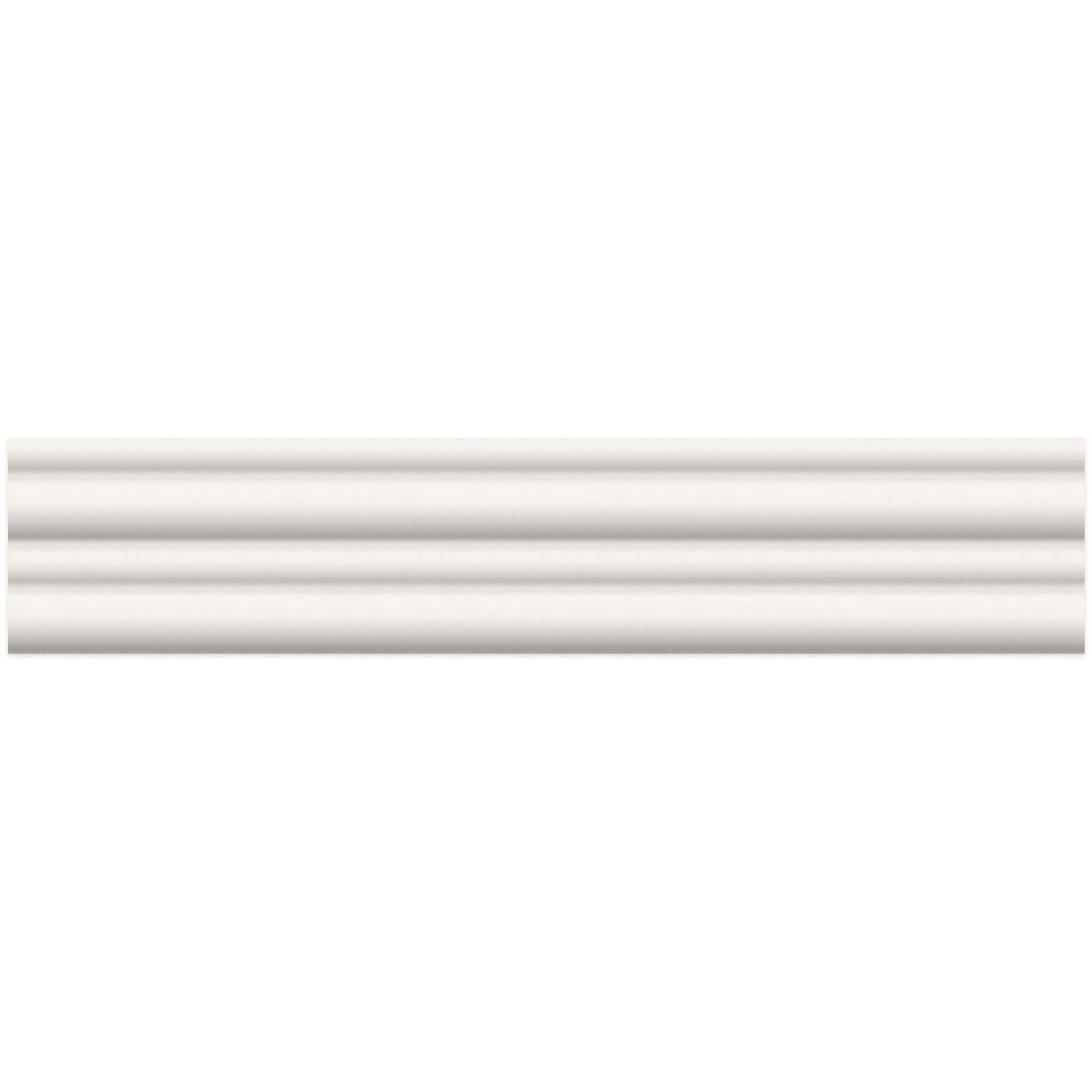 Prism Ribbed White Matt Ceramic Brick Tile 200x50mm