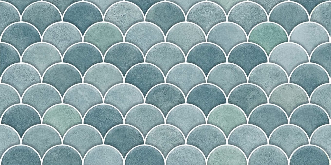 Atlantis Turquoise Gloss Decor Ceramic Tile 600x300mm
