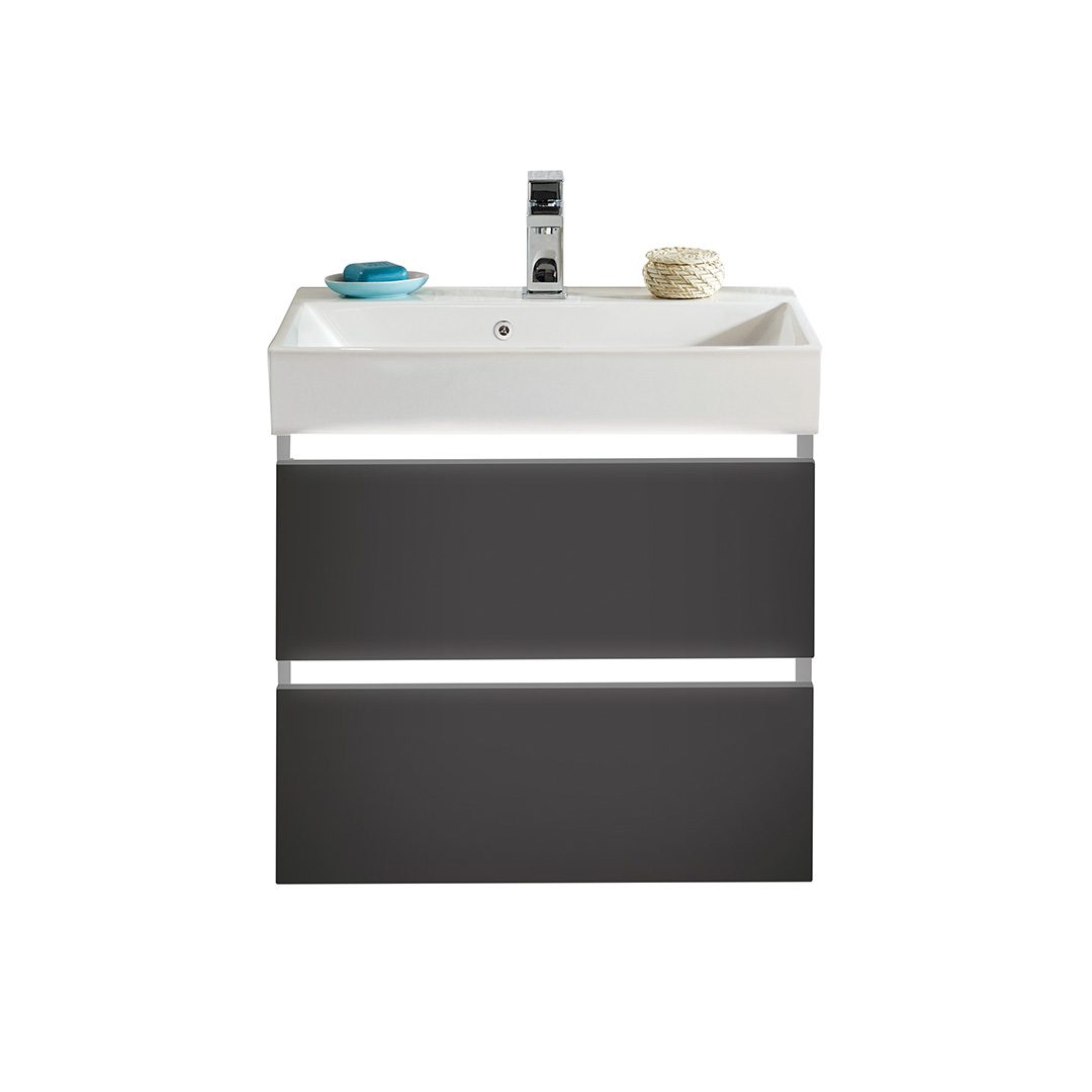 Elegant Haven Jura 600 Gloss Anthracite Led Unit And Slope Basin 56004-