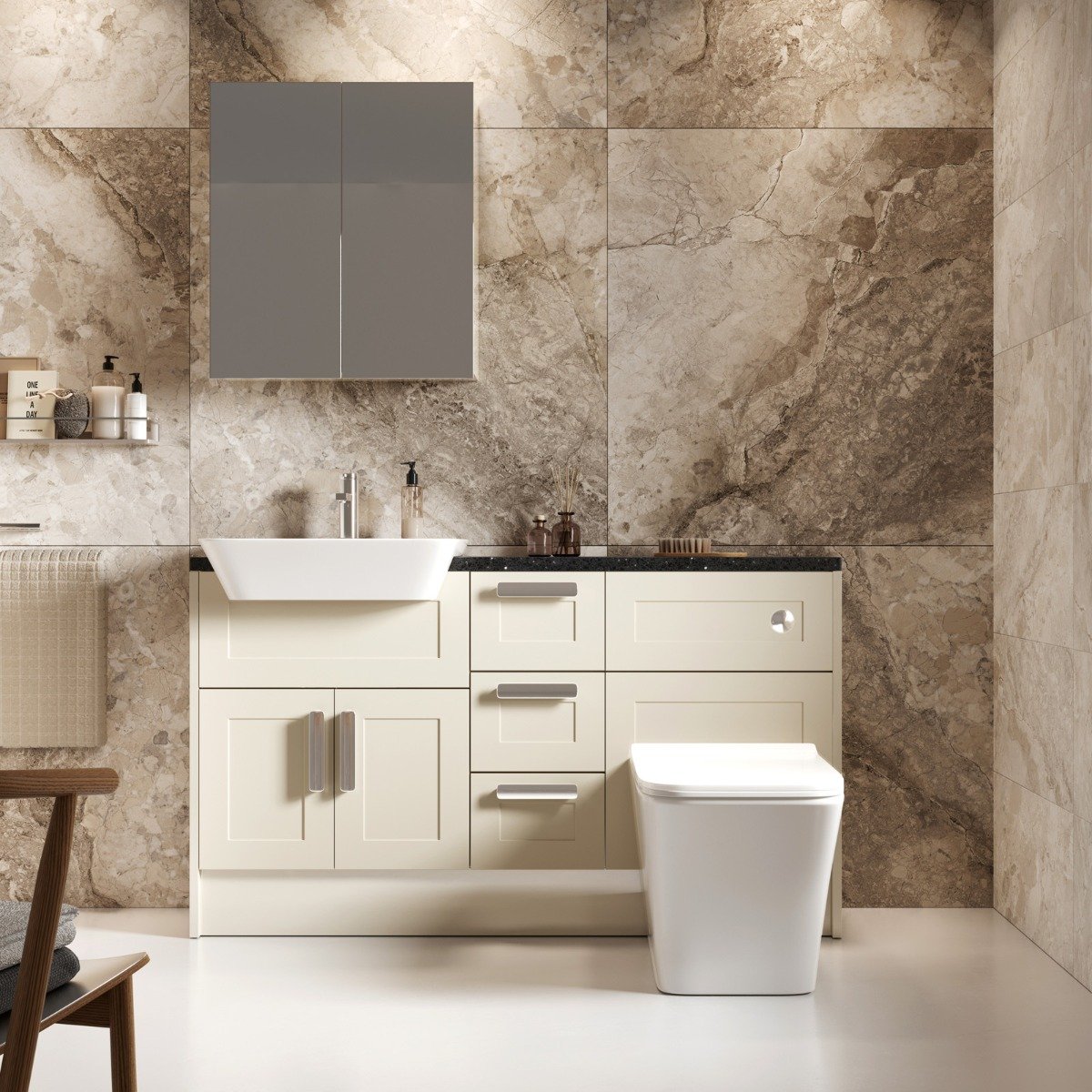 Surrey Mirrored Double Door Fitted Furniture Cabinet 600mm